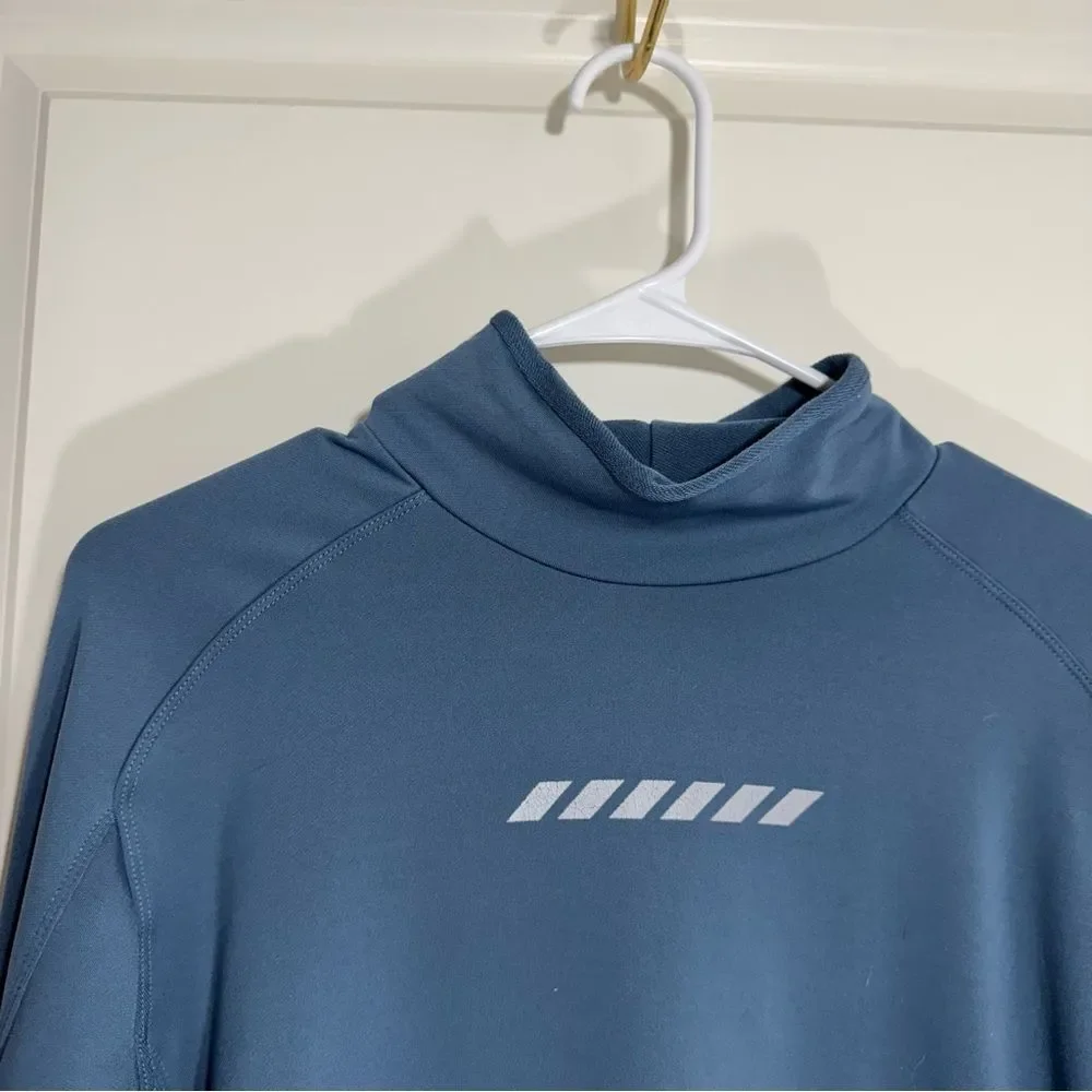 Nike Dri-Fit Blue Mock Neck Lightweight Athletic Sweater